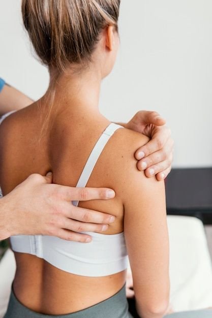 Cupping therapy applied to the back